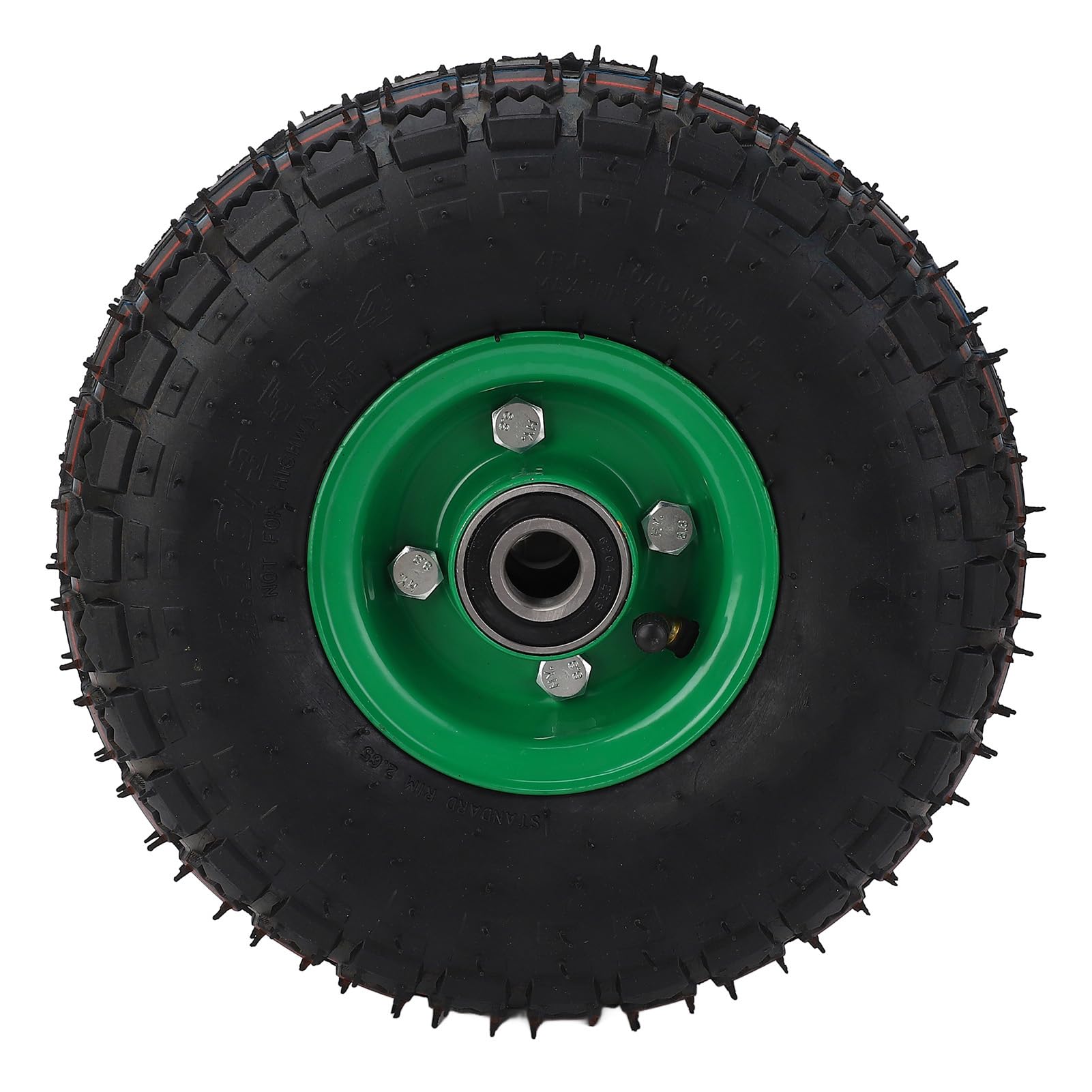 Cryfokt 10 Zoll Gummirad Ersatzrad, 4.10, 3.50, 4 Luftreifenrad mit 6204 Lager, 250 Kg Traglast for Gartenwagen Handwagen Schubkarre