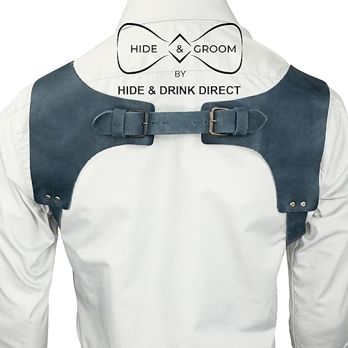 Miniatura 3 de Hide & Groom, Tirantes renacentistas de cuero, arnés de soporte de espalda vintage para hombre, ganchos de metal para hombre, Steampunk, hecho a mano