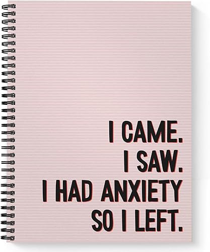 Snarky - Cuaderno de ansiedad, diario de 8.5 x 11 pulgadas, 120 páginas con rayas universitarias, tapa blanda laminada brillante duradera,