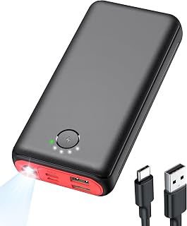 RONEGN 40000mAh Power Bank, 22.5W USB C Fast Charging Portable Charger, 3 Outputs for iPhone 16/15, Samsung, Travel Camping Essentials