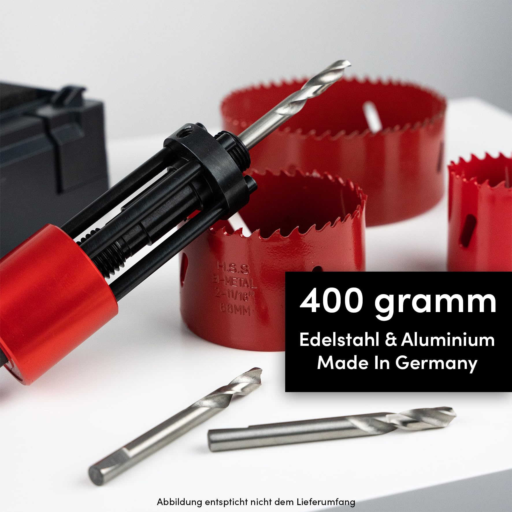 Aufnahme für Lochsägen | Set inkl. 68mm Lochsäge und Zentrierbohrer | Einfaches Entfernen des Bohrkerns | Ideal für Hohlwanddosen