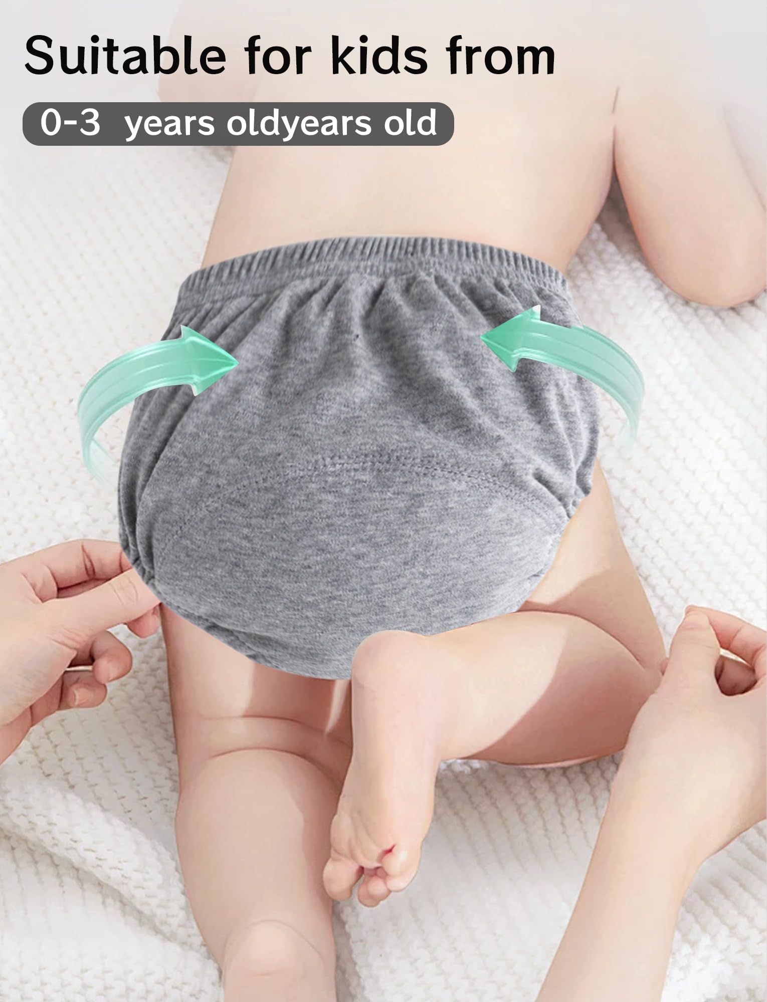 Happy Cherry Lot de 6 Culotte d'apprentissage en Coton pour Garçon, Lavable et Réutilisable, pour l'Entraînement à la Propreté, pour Les Enfants de 6 Mois à 3 Ans