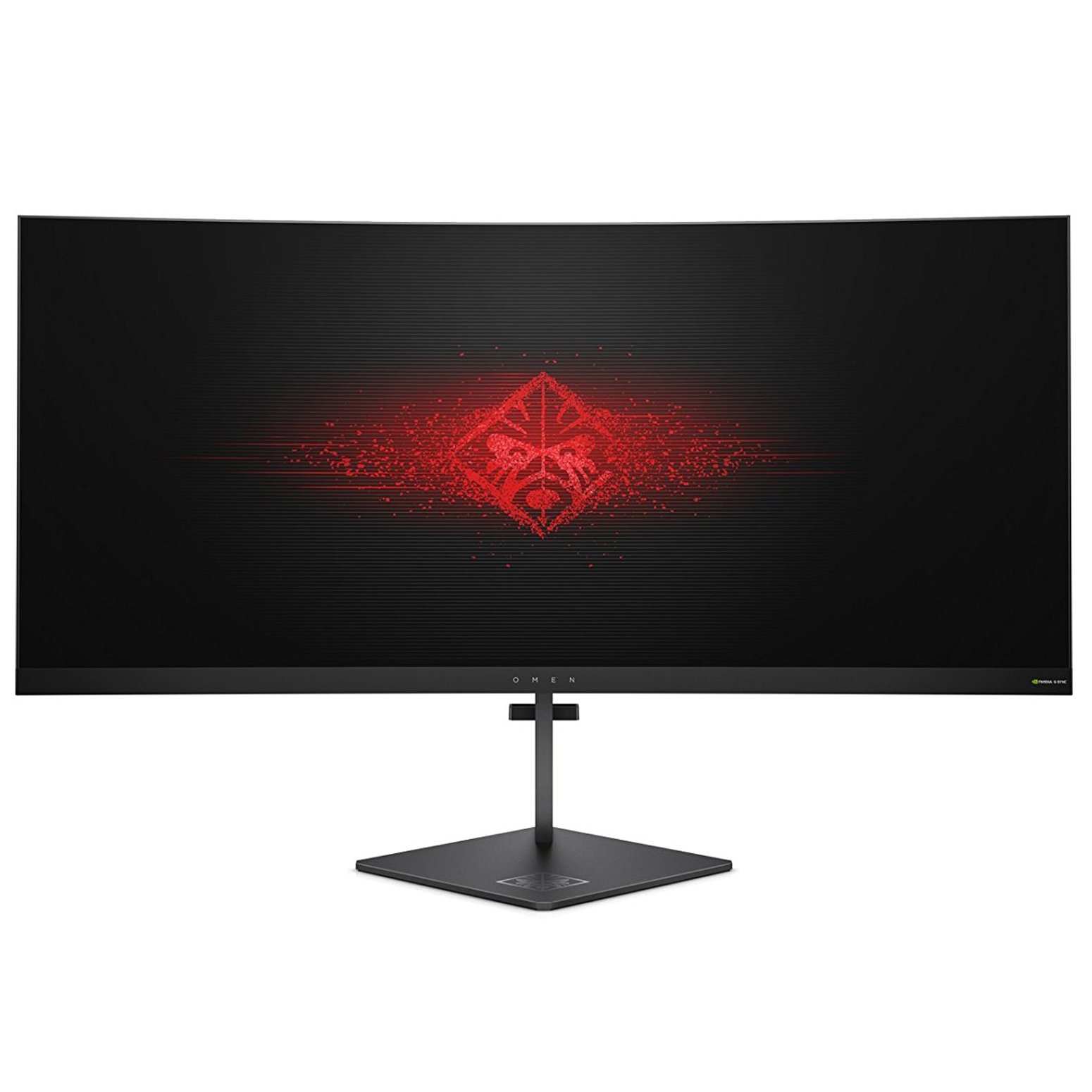 HP Omen X 35 Curved Monitor Gaming, Schermo Curvo 35 Pollici WQHD, Risoluzione 3440 x 1440, Micro-Edge, Tecnologia NVIDIA G-SYNC, Tempo Risposta 4 ms, Frequenza 100 Hz, Regolabile in Altezza, Nero
