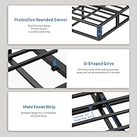 Vista 5 de ROIL Base de colchón King de 10 pulgadas, base de colchón de metal resistente con cubierta de tela, capacidad máxima de peso de 3500 libras, fácil