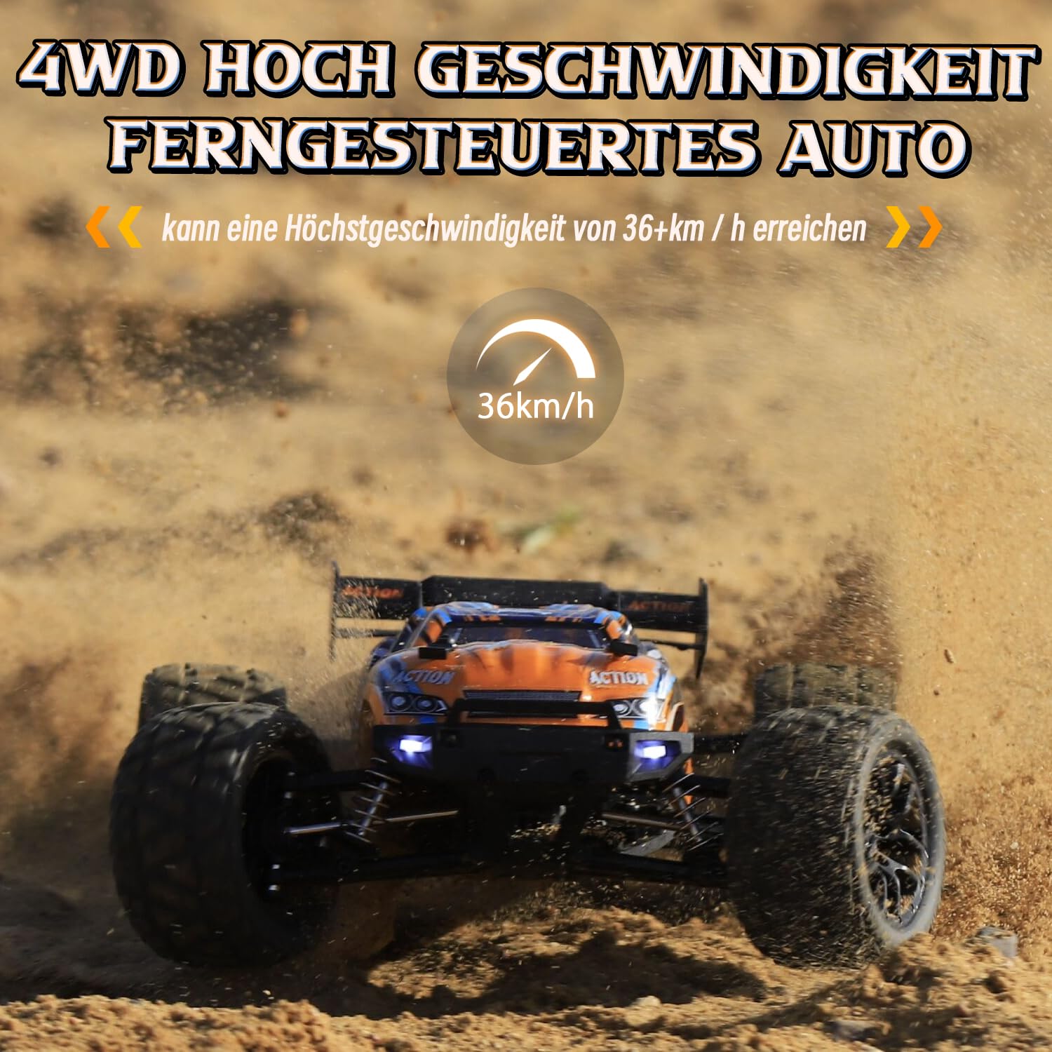 HAIBOXING Ferngesteuertes Auto 4WD RC Auto 1/18 36 km/h All Terrain Offroad Ferngesteuert Buggy 2.4Ghz All Terrain Rennauto Ferngesteuert RC Buggy,Ferngesteuert Monstertruck für Kinder und Erwachsene - 4