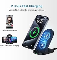 Vista 2 de Soporte de cargador inalámbrico de 15 W, base de carga rápida, compatible con Samsung Galaxy S24 S23 S22 S21 S20 Ultra 5G FE Plus S10 S9 S8 S7, Note