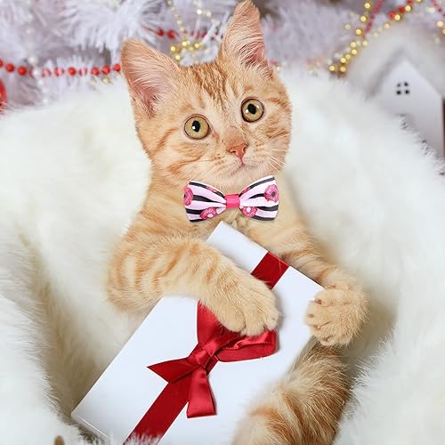 Miniatura 5 de El juego de 100 piezas de collar de lazo para perro de helado de dona incluye 30 corbatas para perro, 30 flores y 40 pajaritas para perro, lazos