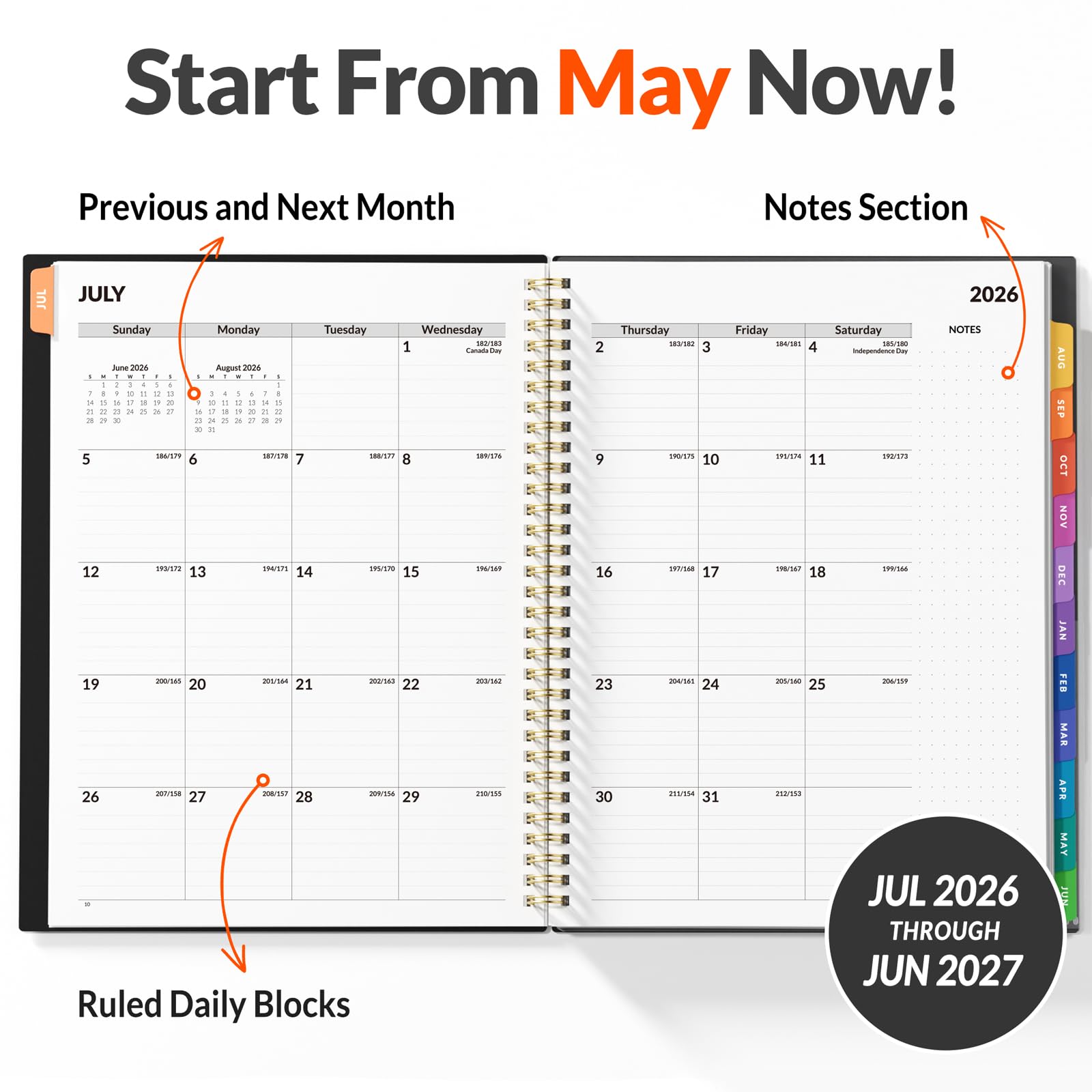 SUNEE Libro de citas 2023-2024, planificador semanal mensual de mayo de 2023 a junio de 2024, calendario con lista de tareas, encuadernación de doble alambre, 8.5 x 11 pulgadas