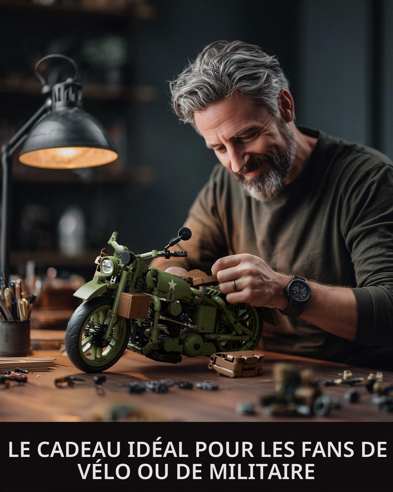 Nifeliz Militaire WLA Moto Sets De Construction, Moto Maquette pour Construction et Exposition pour Adultes, Dekoration & Geschenk (833 Pièces, NF10333)