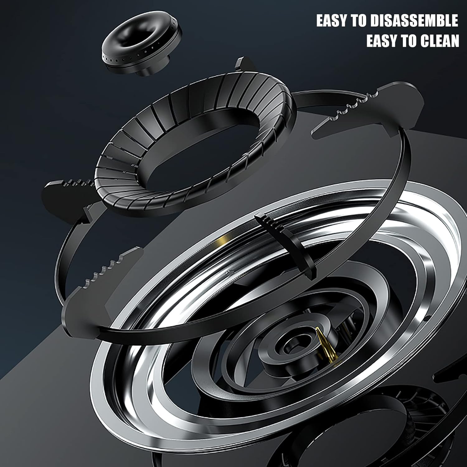 1 Burners Gas Countertop Stove, Desktop Gas Stovetop, Tempered Glass Gas Cooktop For Home Kitchen Apartments(Liquefied Gas) (Natural Gas)