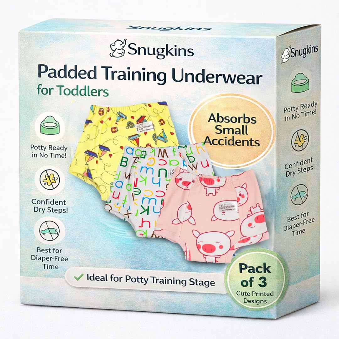 SNUGKINS Snug Potty Training Pull-up Pants for Babies/Toddlers/Kids | 100% Pure Cotton | Washable & Reusable | (Fits 9 Months to 6 Years) | Pack of 2, 3 & 4.-image-41