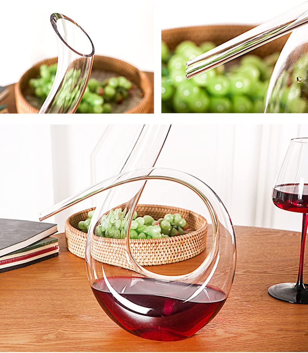 Wine Decanter - 100% Lead-Free Crystal Glass Wine Carafe Hand-Blown Red Wine Decanter Carafe (Spiral)