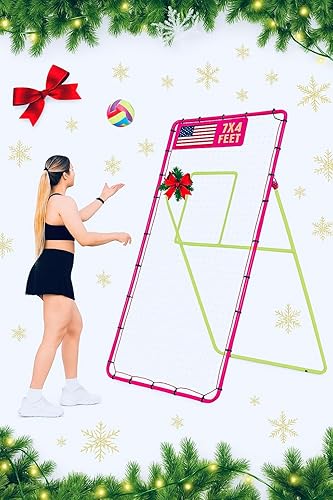 Red de rebote de voleibol de 7 x 4 pies ayuda de entrenamiento de voleibol ajustable de 6 ángulos y video para práctica en solitario equipo duradero