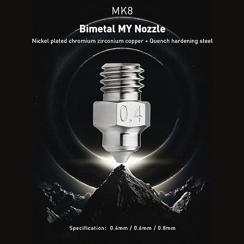 Miniatura 8 de Sprite Exutrder Bimetálico Boquilla 0.016 in Acero endurecido chapado en cobre MK8 Compatible con Creality CR6 SE/Max, CR10 Smart Pro/Ender 3 V2 Neo