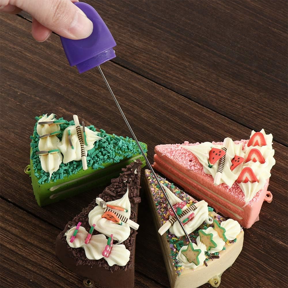 2Pcs Stainless Steel Cake Tester Needle,Reusbale Cake Testing Probe Stick Cake Skewer with Cover Baking Tools for Cake,Bread,Biscuit,Muffin,Pancake