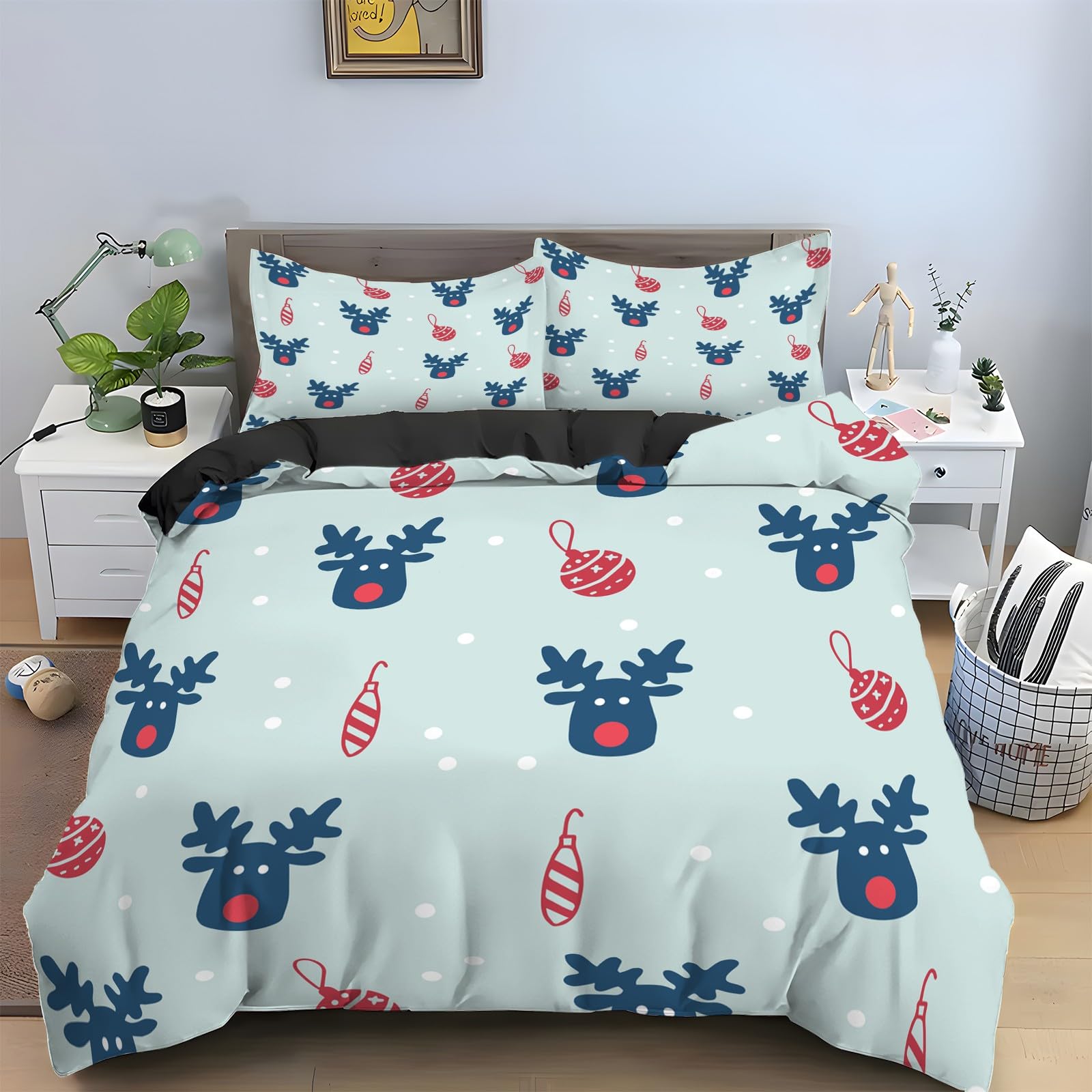 Housse de couette 240x260 pour lit king size afin de décorer la chambre à Noël