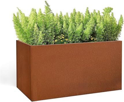Corten Steel Planter Box 36" L x 12" W x 16" H Rectangular Outdoor Planter