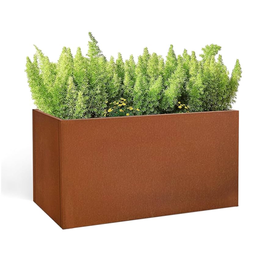 Amazon.com : GZLVSOW Corten Steel Corner Metal Planter Box