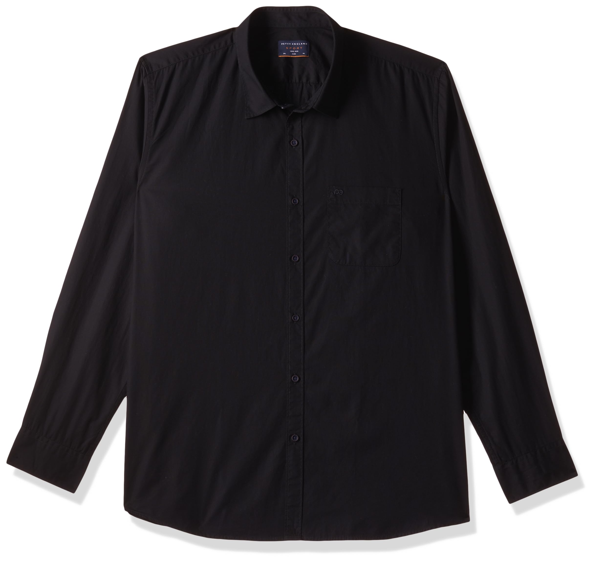 Peter EnglandMen's Slim Fit Full Sleeve Cotton Solid Casual Shirt with Pocket