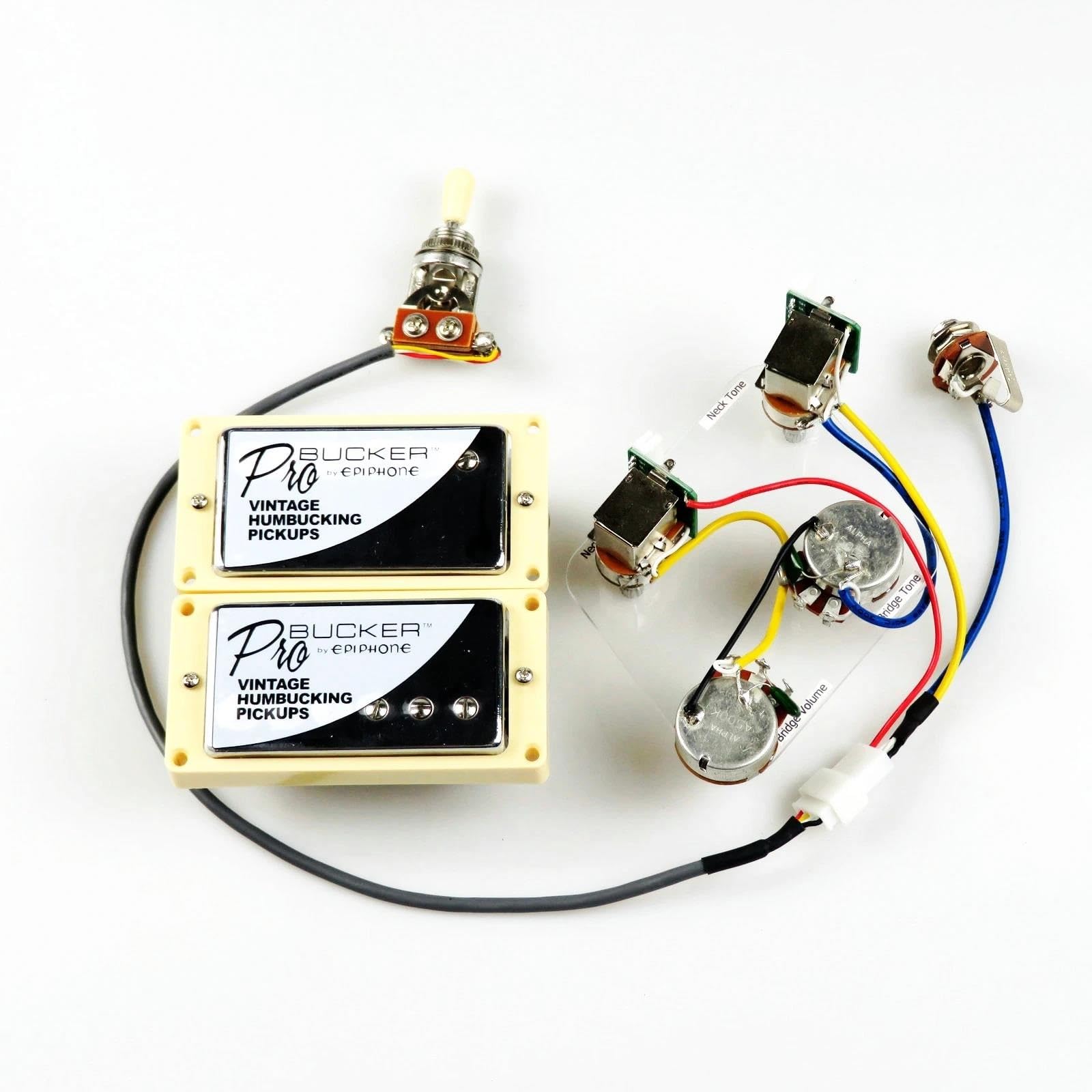 Per Epip LP Standard PRO Bucker Alnico 5 Humbucker Pickup Pickup per chitarra elettrica con set di cablaggi(Color:03)
