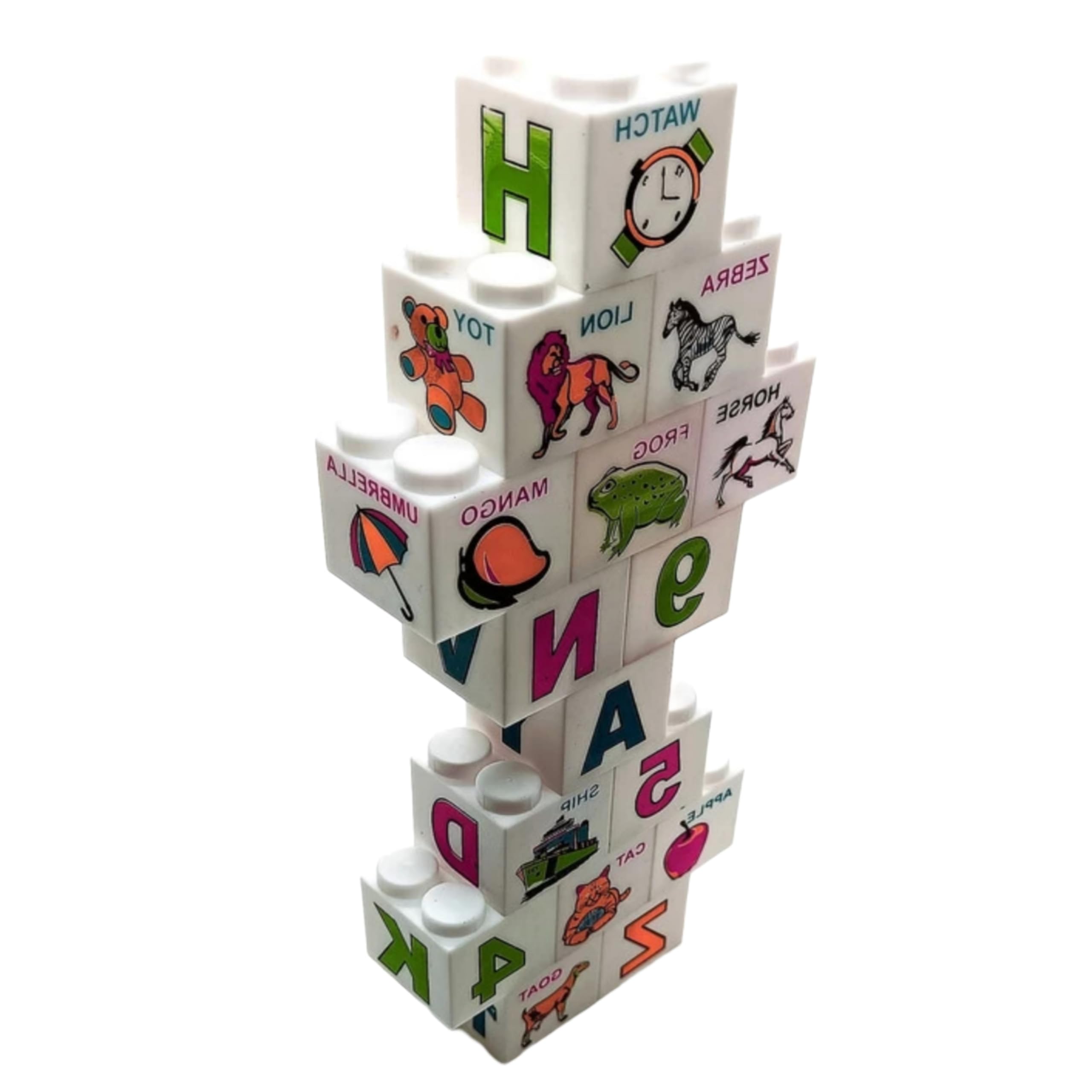 a b c d Block Set Alphabet and Number Toy Puzzle Mat for Kids Learning, 3+ Years Pack of 1