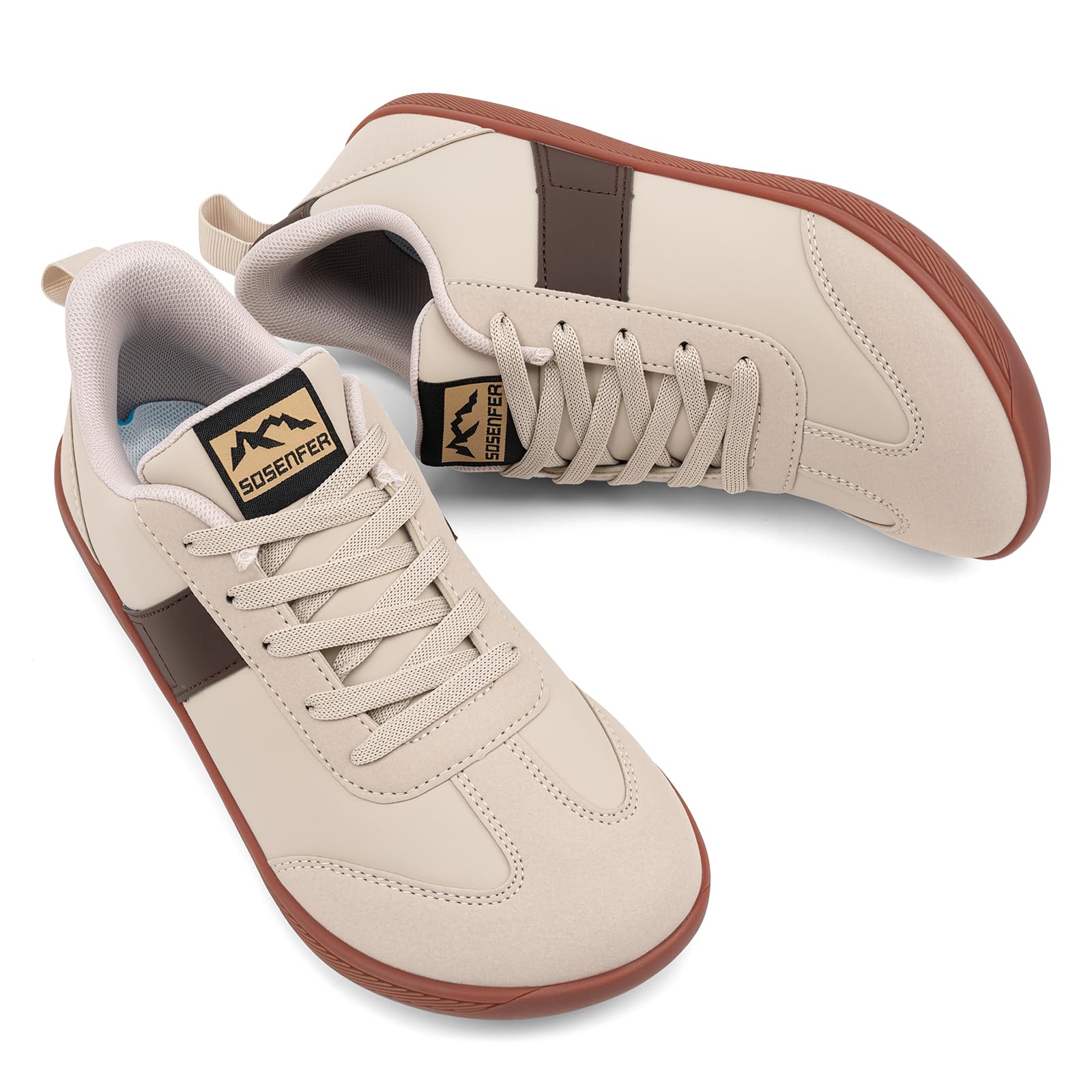Sosenfer Damen Herren Breite Barfußschuhe | Breite Zehenbox Leichte Freizeitschuhe | Minimalistische rutschfeste Walkingschuhe | Zero-Drop Sohle Sneakers Unisex