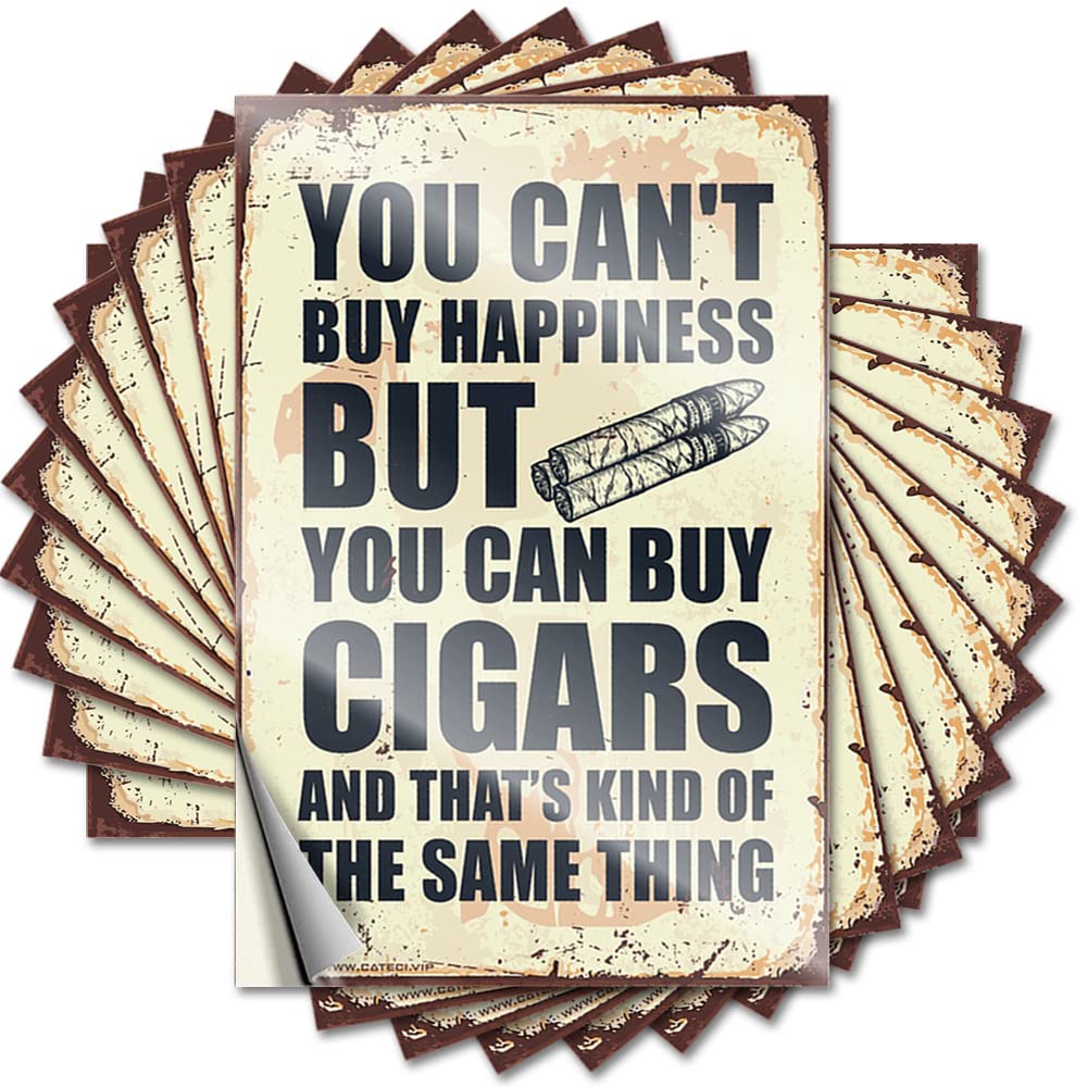 You Can't Buy Happiness But You Can Buy Cigars Cover Reading - Entryway Decor Stickers Self Adhesive Sticker(8X12CM)