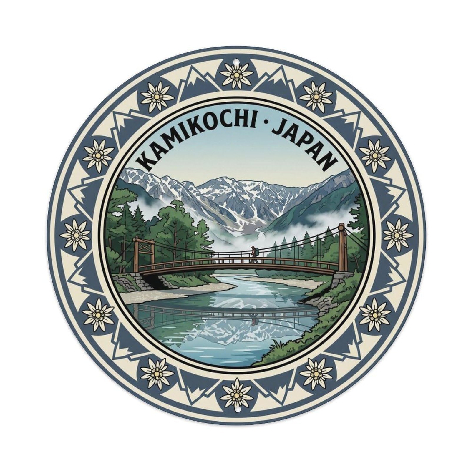 Japanese Alps Kamikochi Valley Fuji Travel Lake Nature Metal Tin Sign