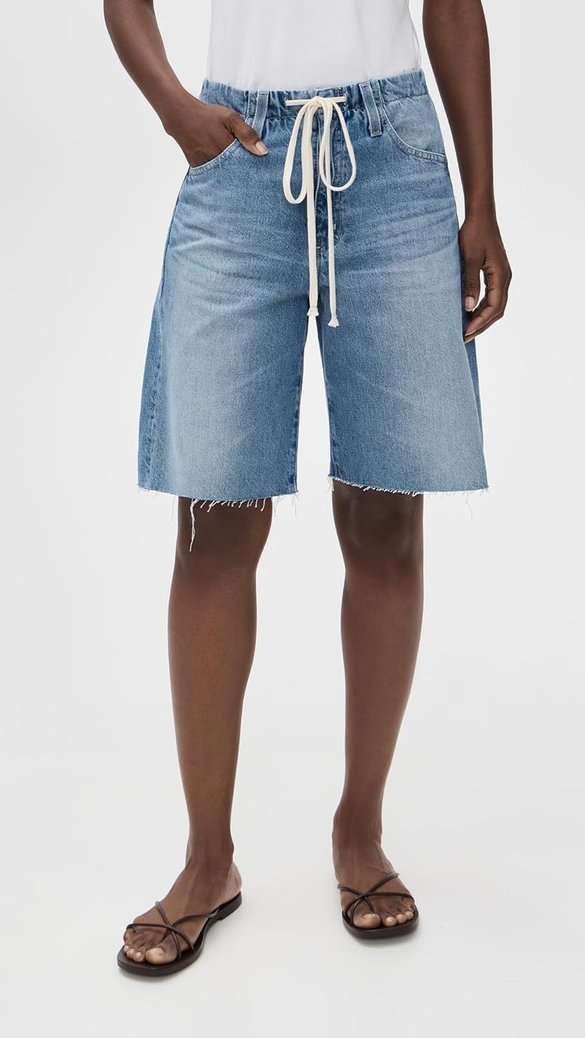 AG Adriano Goldschmied Womens Hattie High Rise Cinched Barrel Short - Image 2