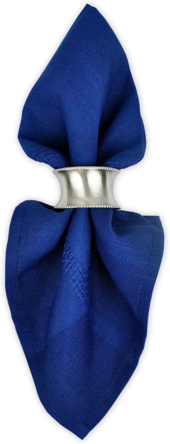 DII Decorative Assorted Silver Napkin Ring Set, One Size, Beaded Silver, 6 Count