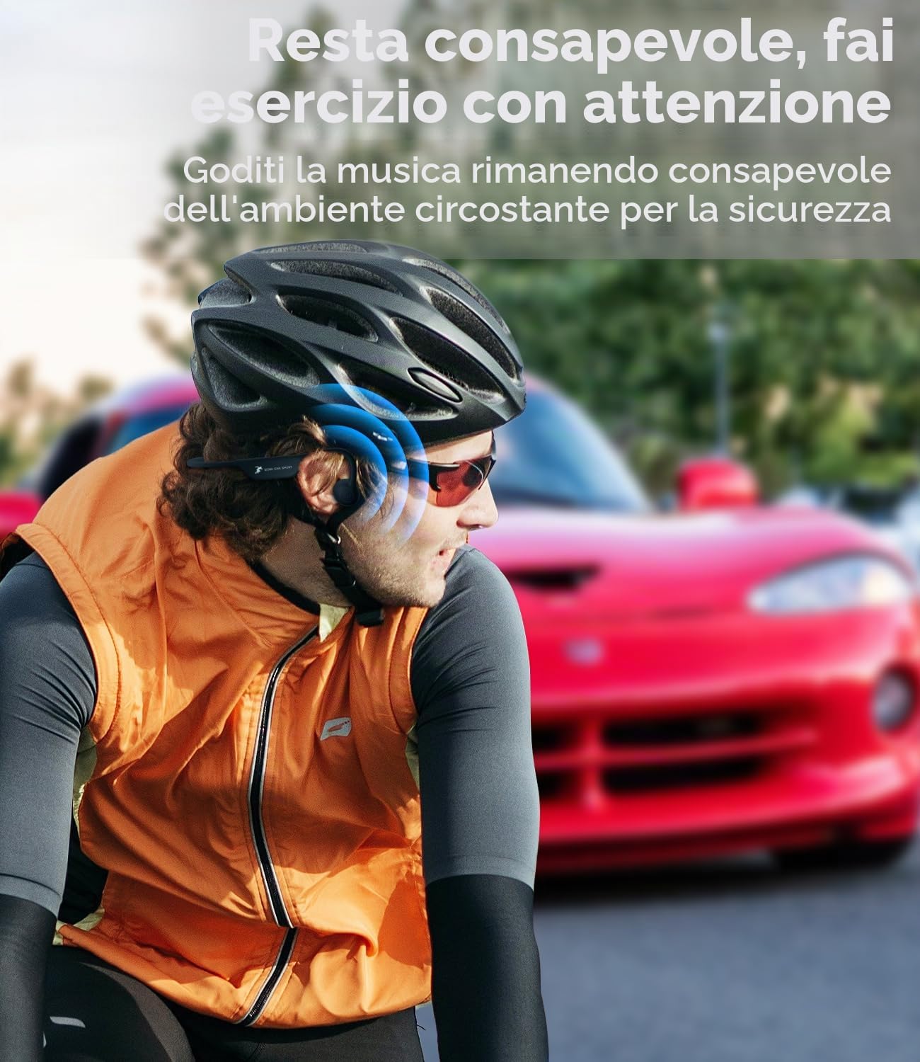 Cuffie Conduzione Ossea, Bluetooth 5.2 Wireless Auricolari a Conduzione Ossea, Open-Ear Hi-Fi Stereo impermeabili IP67, con Microfono Cuffie Sport, per jogging, corsa e ciclismo…