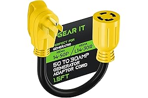 STW 50 amp to 30 amp Locking 4-Prongs Generator Adapter Switch Cord