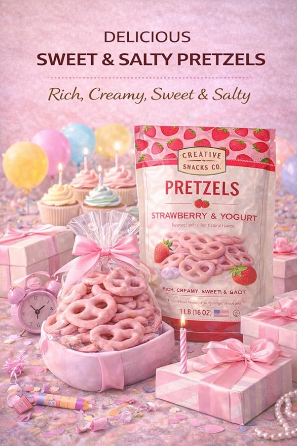 Creative Snacks Pretzels con Yogurt y Fresa 1 lb 8 oz (680 g) miniatura 6