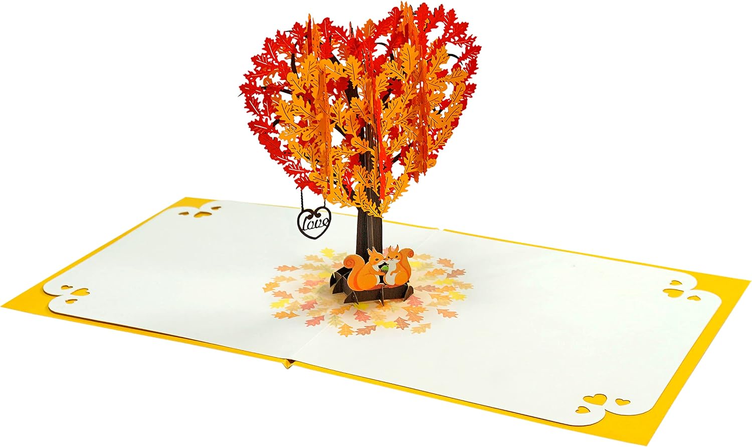 CUTPOPUP 3D Pop Up Anniversary Card for Couple, 6x8in, Squirrel Couple Heart Tree Love Greeting Card for Wife, Husband, Boyfriend, Girlfriend