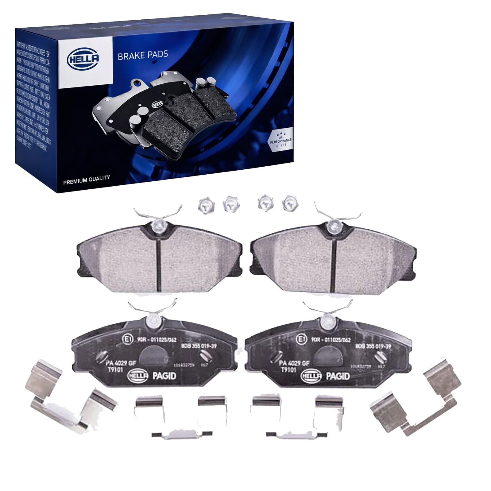 HELLA 8DB 355 019-391 Brake pad set - not prepared for wear indicator - T9101 - for e.g. RENAULT
