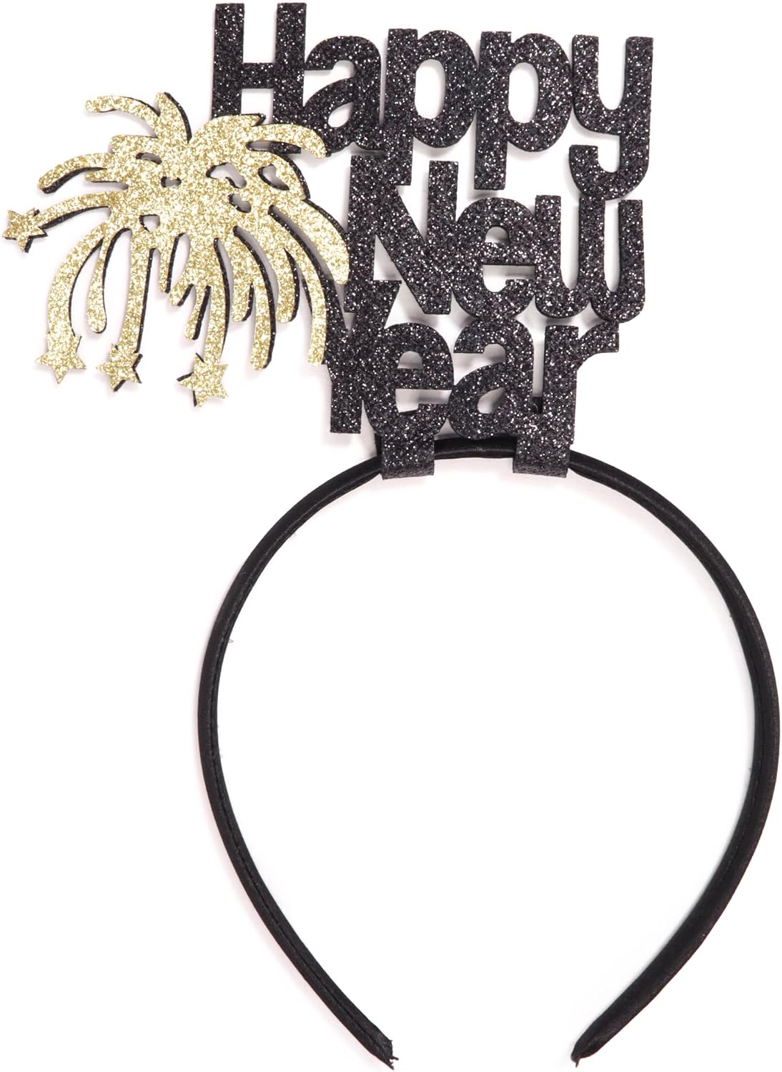 Needzo 2026 Happy New Year Headband, Glitter Headwear Party Decorations, One Size Fits Most (Fireworks)