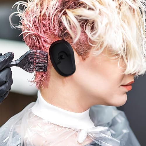 Miniatura 5 de FOMIYES 4 pares de fundas impermeables de silicona para los oídos, protectores de oídos resistentes al calor para tintes para el cabello y