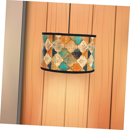 Miniatura 7 de Pantalla de tambor para decoración de país, pantalla de luz colgante, luz colgante tejida, bombilla de vela, pantalla de mesa, pantalla de luz