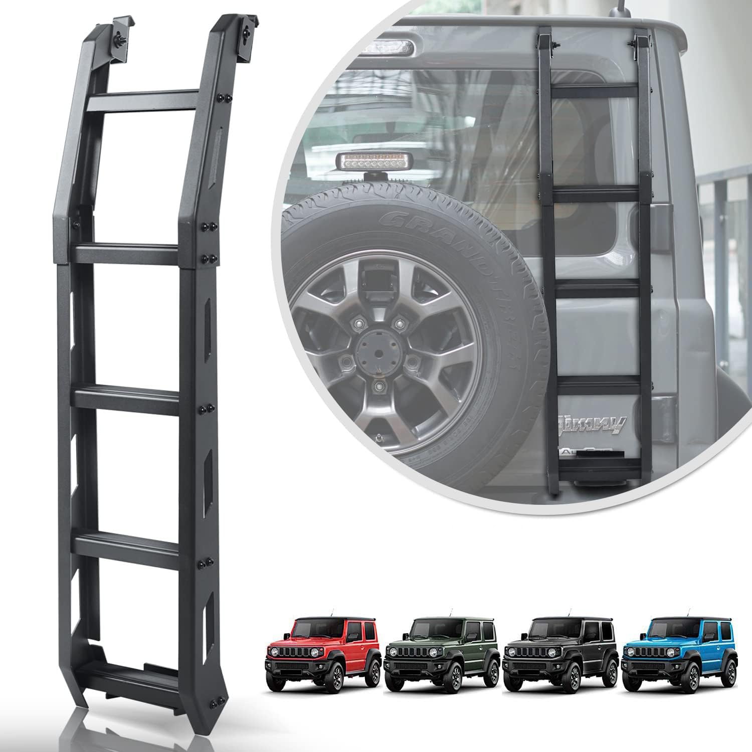 Archaic Échelle de hayon pour Suzuki Jimny Sierra JB64 JB74 2019-2024,Échelle de Queue échelle de Cross-Country pour Jimny gl,pédale d'escalade Pliable