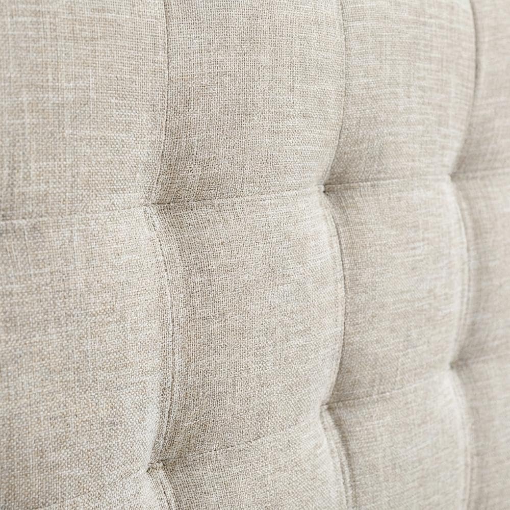 Linen Fabric King, California King Headboard Tufted Upholstered Design Comfortable Support Stylish Bedroom Accent Modern, Durable Construction