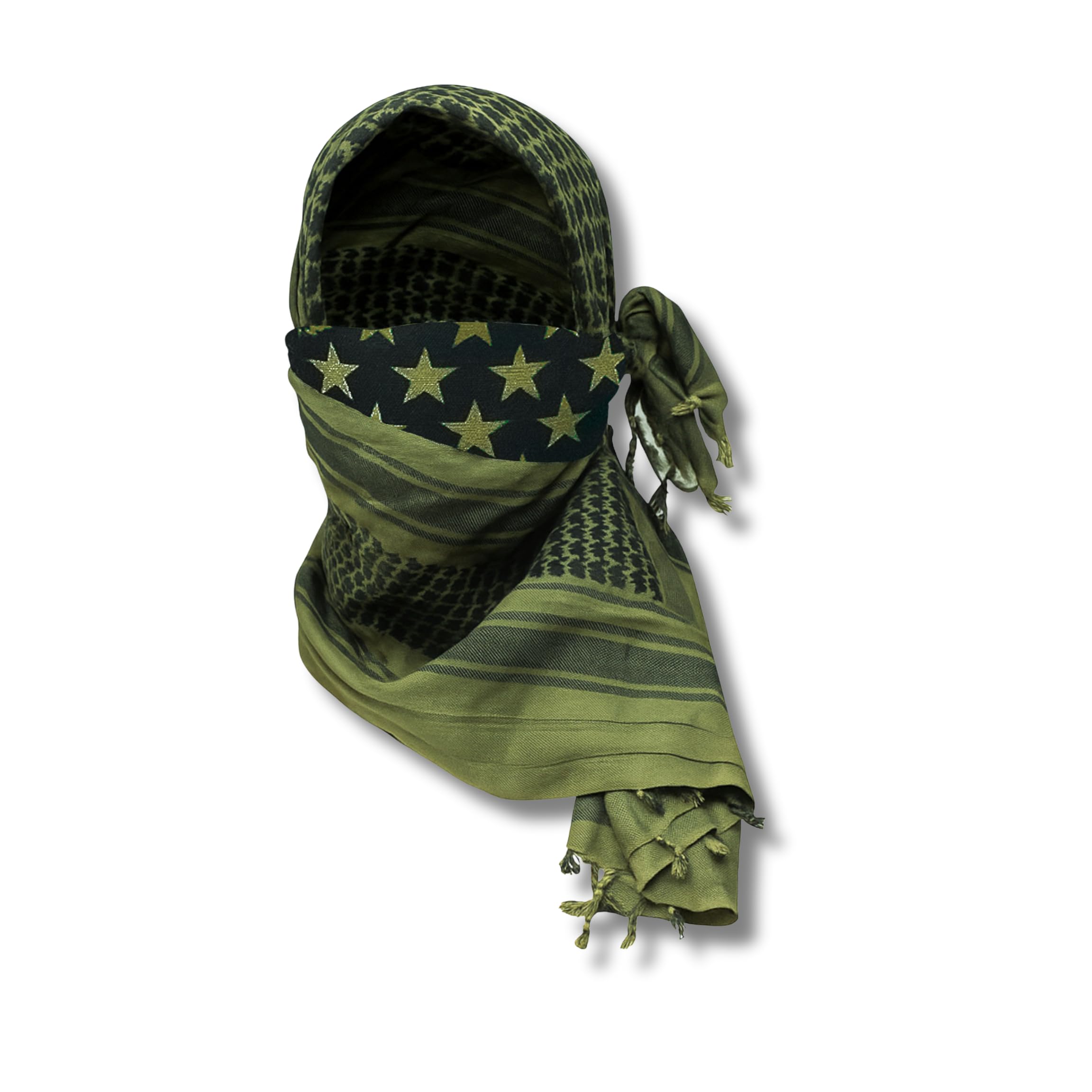 M MCGUIRE GEAR Shemagh Tactical Scarf, Middle Eastern Desert Hood, Bandana, Keffiyeh, Military Style, 100% Cotton, 42" x 42"