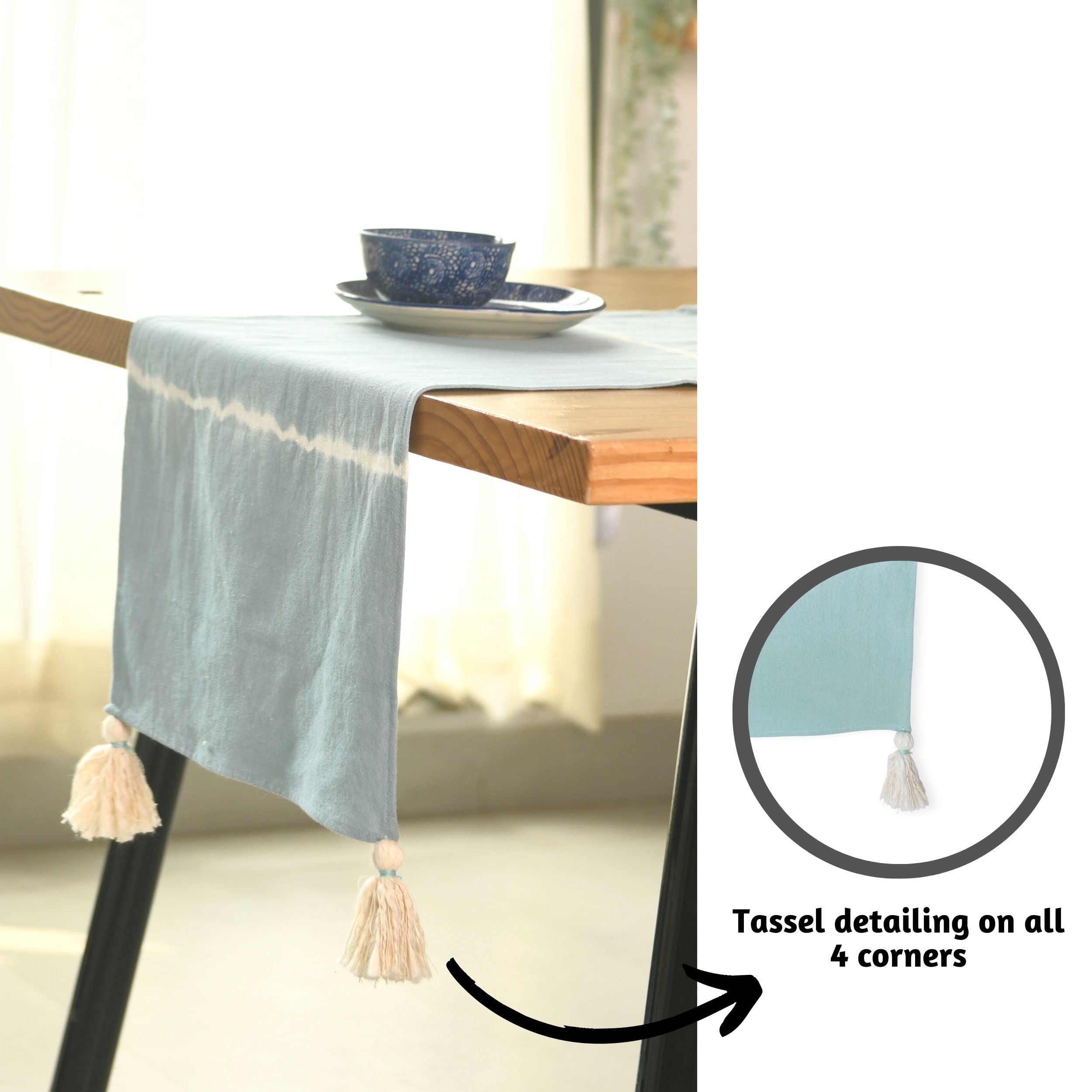 Folkulture Table Runner - Dusty Blue -5