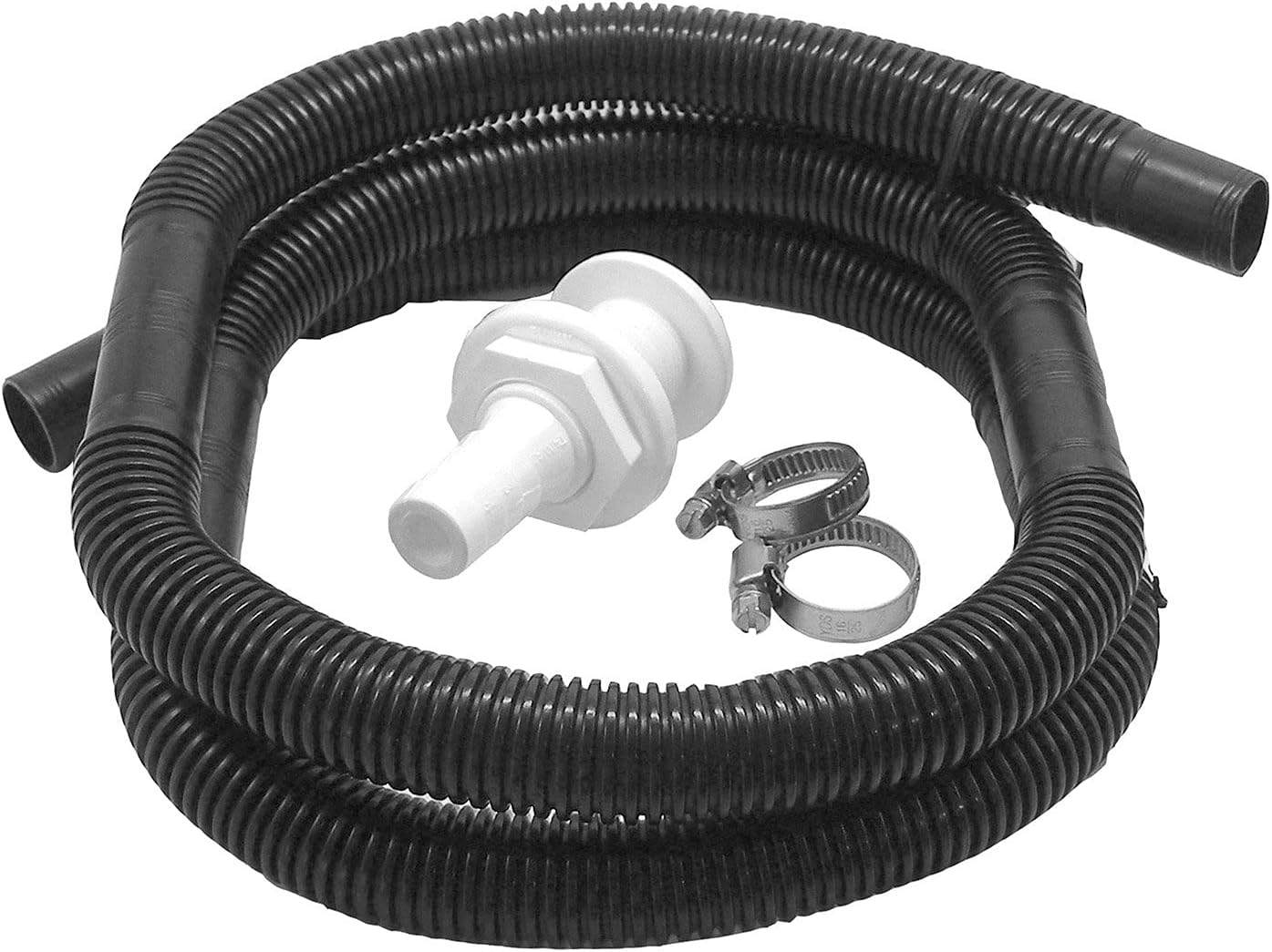 Shoreline Marine Bilge Pump Plumbing Kit | Plastic | 2 Stainless Steel Hose Clamps | Easy Installation | Heavy-Duty Marine Accessory