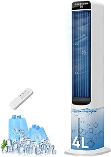 Uthfy 41" Portable Air Conditioners, 3-in-1 Swamp Cooler with 4 Modes, 3 Speeds, 120° Oscillation, 4 Ice Packs, 4L Removable Water Tank, Remote, Easy Cleaning, White