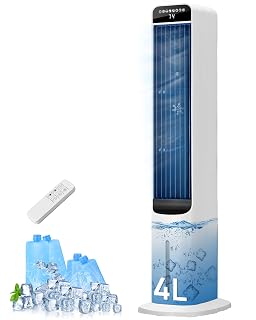 Uthfy 41" Portable Air Conditioners, 3-in-1 Swamp Cooler with 4 Modes, 3 Speeds, 120° Oscillation, 4 Ice Packs, 4L Removable Water Tank, Remote, Easy Cleaning, White - Amazon product rated Grade A