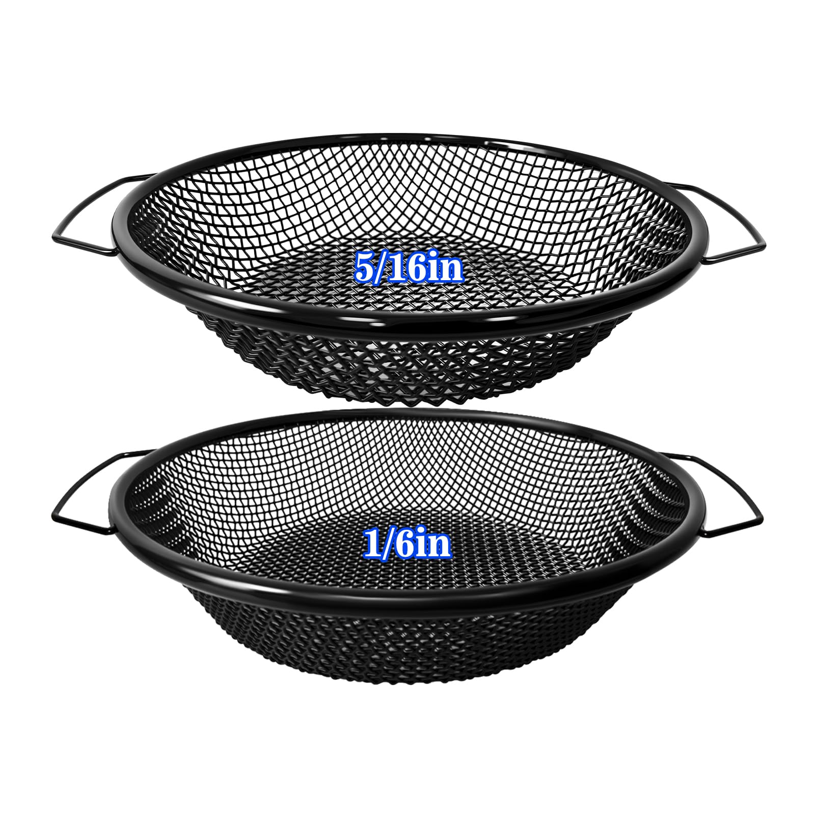 2Pcs Soil Sifter for Gardening, 1/6" & 5/16" Dual Mesh Heavy Duty Sieve with Upgrade Dual…