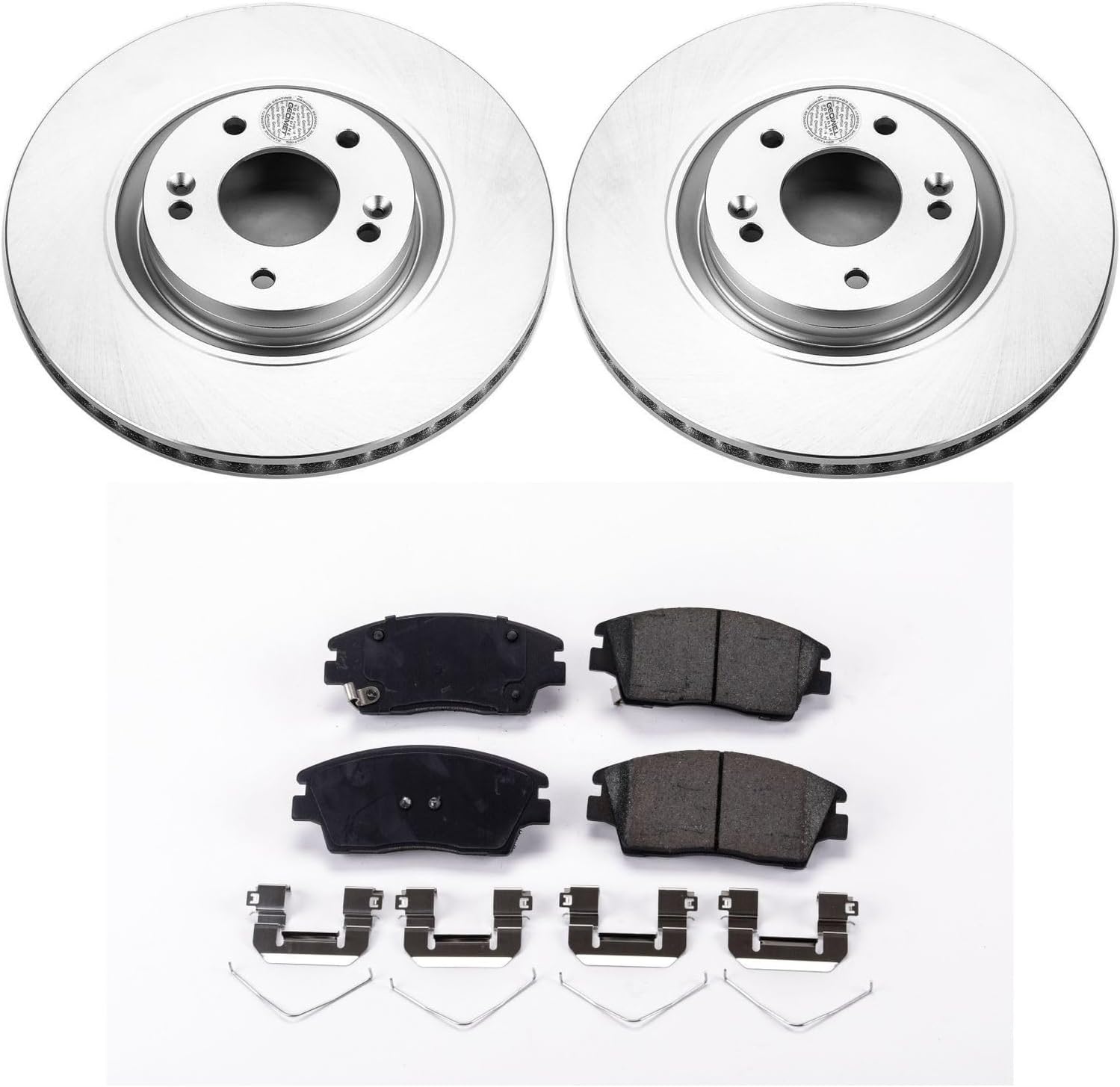 Power Stop CRK7343 Coated Brake Rotor and Ceramic Brake Pads- Front For Kia Sportage 2017-2022 [Model Specific]