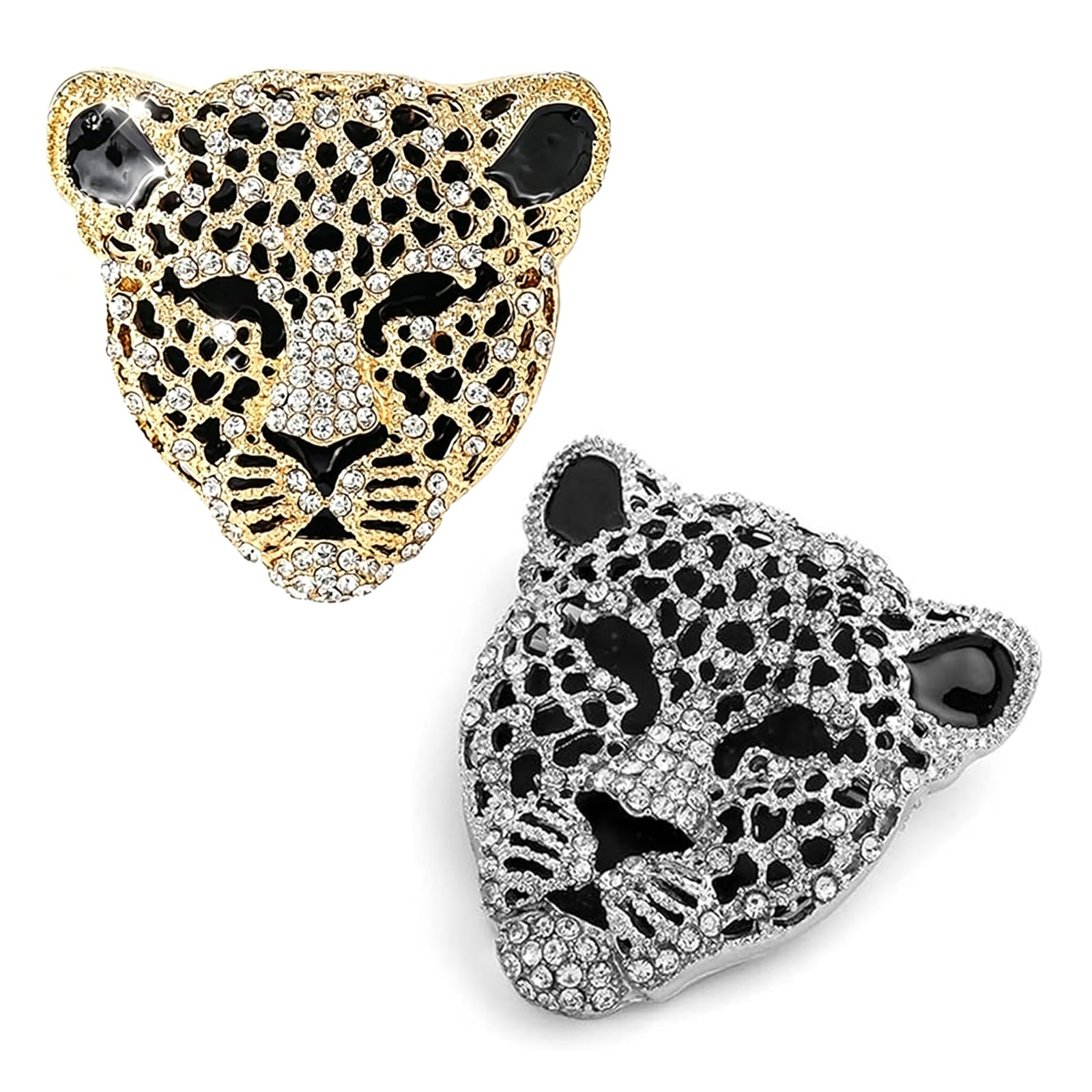 2 Pcs Brooch for Mens, Vintage Leopard Men Accessories Stylish Golden and Sliver Lapel Pin for Men Suit Lion Face Shaped Brooch Pin, Birthday Gift and Suit Dress Coat Pins-image-16