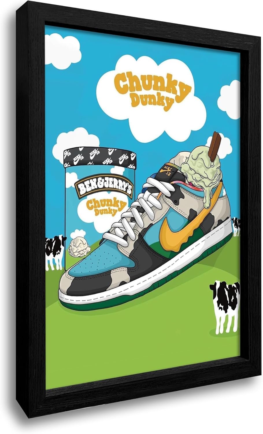 Sneaker Poster,Sneaker Wall Art Decoration,AJ Shoe Poster Art Sports themed Wall Art Boy Room, Sneaker Air Sneaker Shoebox Collection (24" L*16" W)