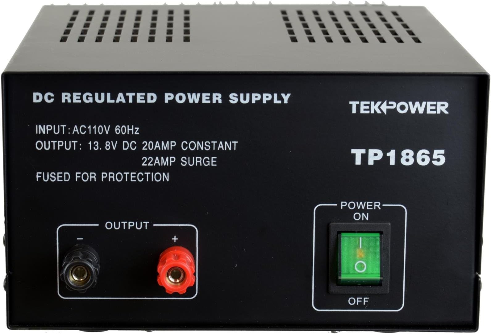 TekPower TP1865 22 Amp DC 13.8V Regulated Power Supply with Fuse Protection